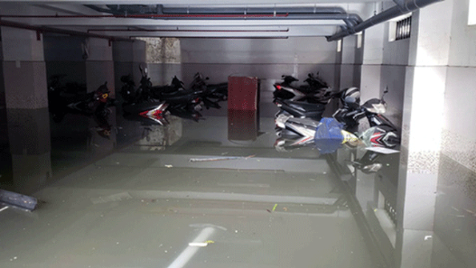Tình trạng ngập nước dưới tầng hầm vì không có biện pháp phòng tránh hợp lý